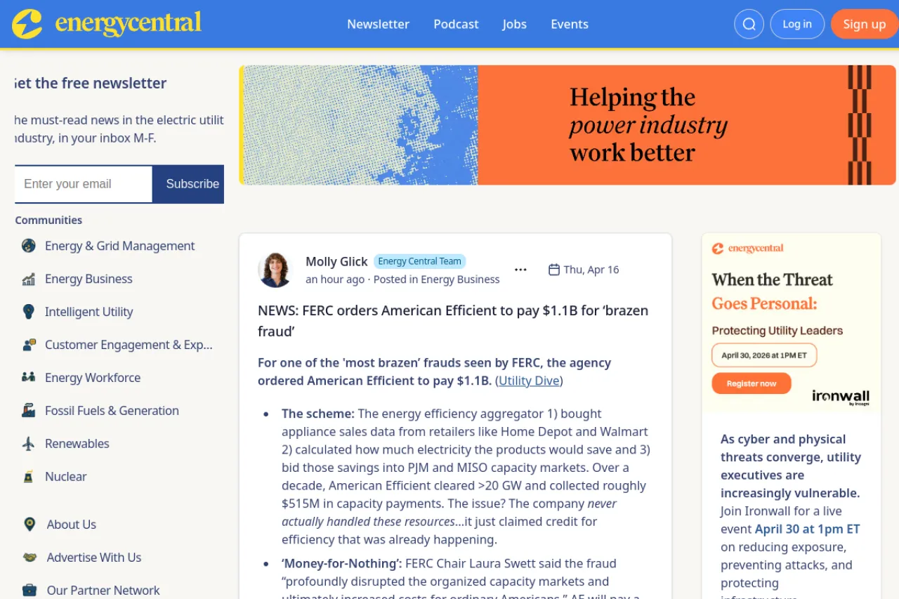 energycentral.com web sitesi ekran görüntüsü - Teknoloji - DA 75