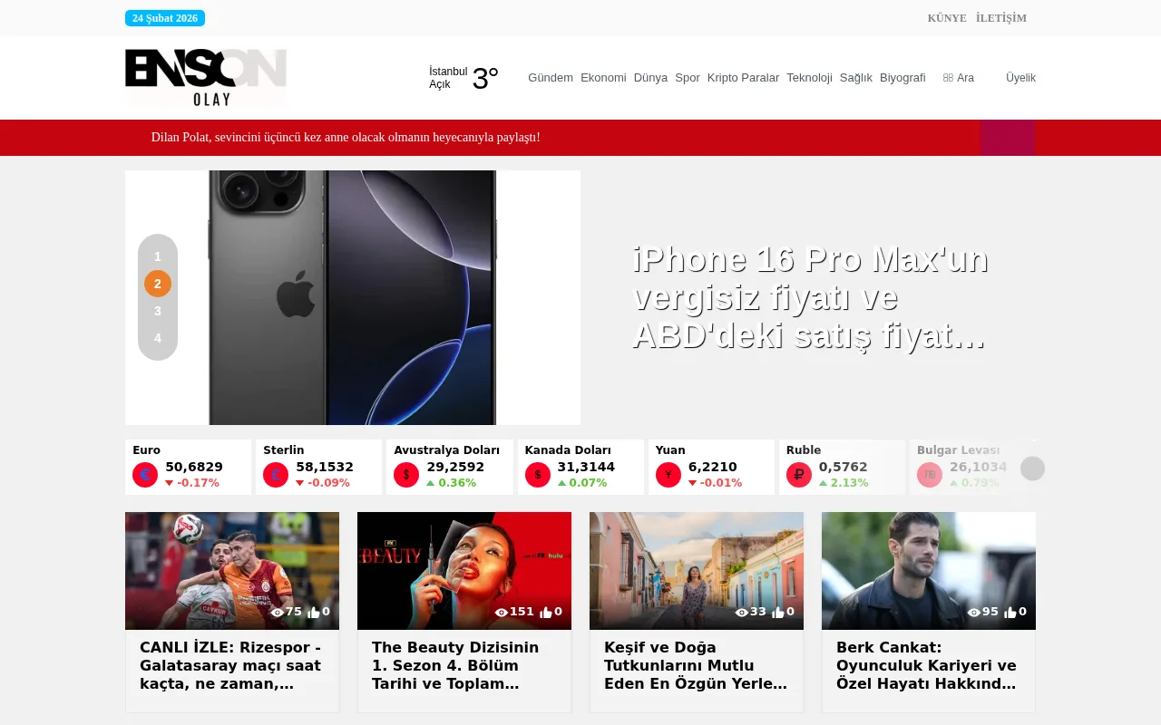 ensonolay.com.tr web sitesi ekran görüntüsü - DA 5