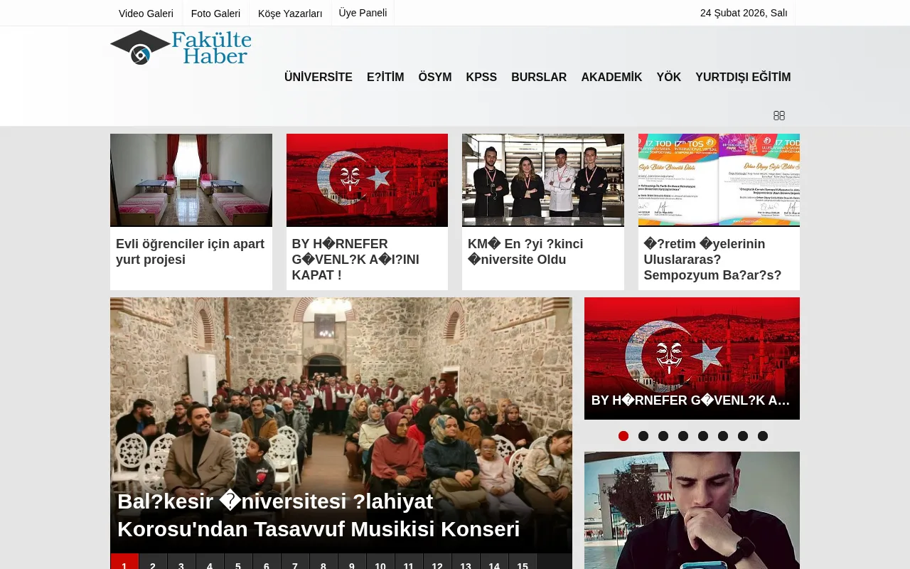 fakultehaber.com web sitesi ekran görüntüsü - Haber - DA 31