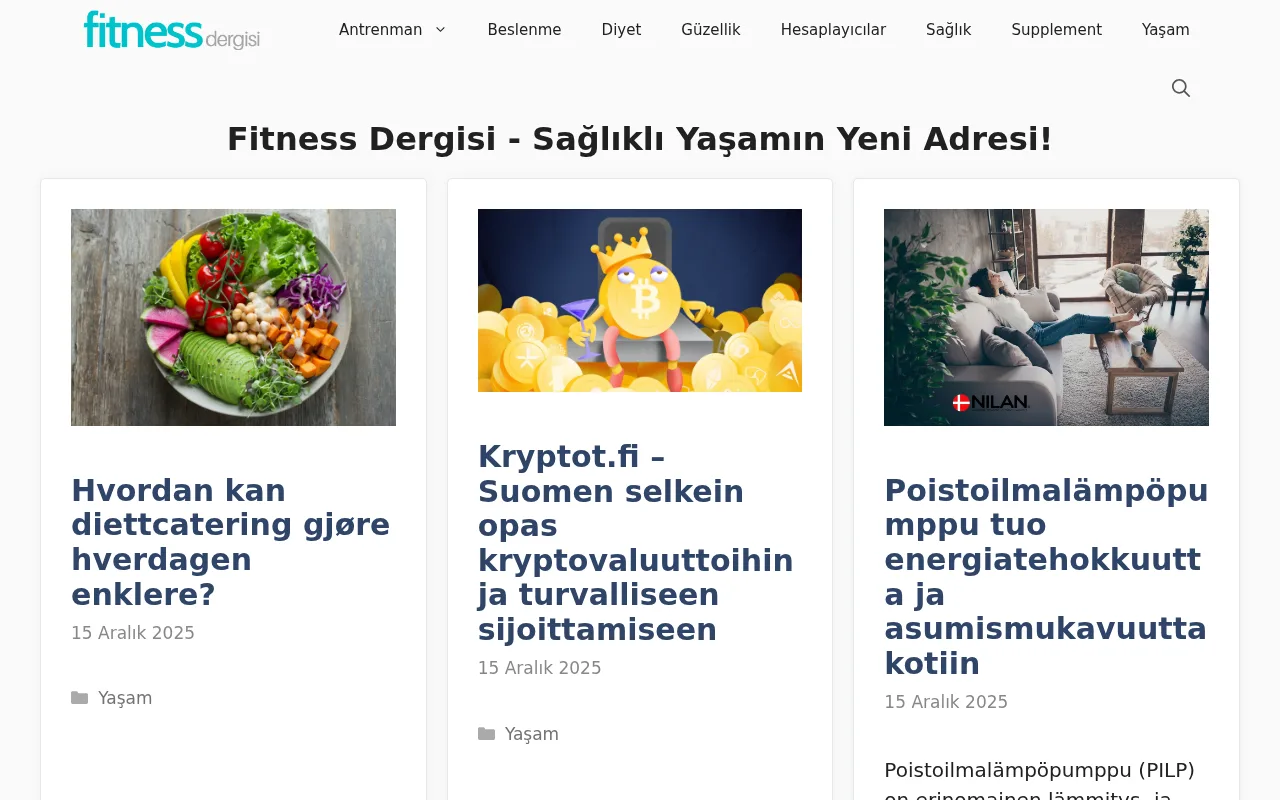 fitnessdergisi.com web sitesi ekran görüntüsü - Spor