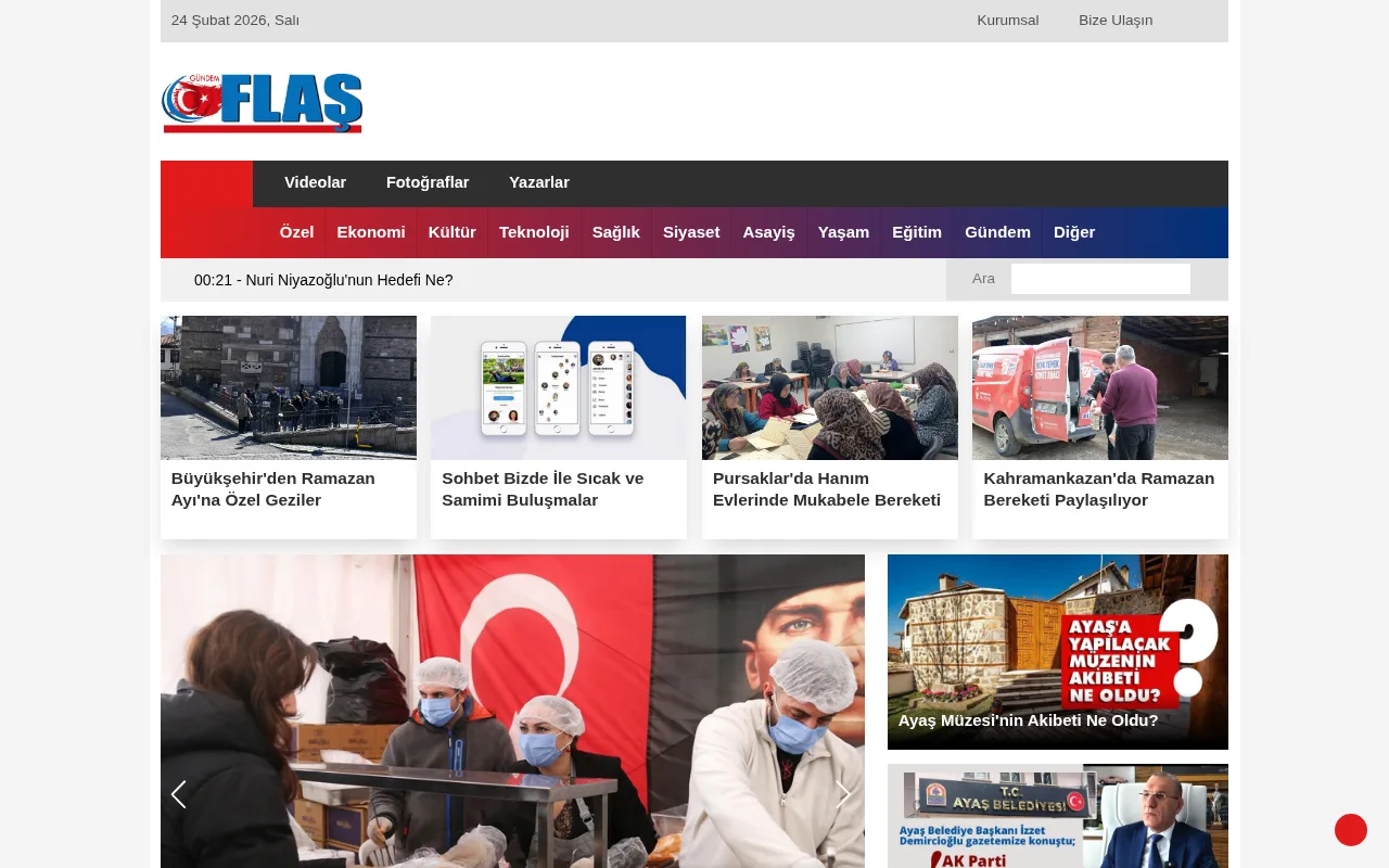 flasgazetesi.com.tr web sitesi ekran görüntüsü - Haber - DA 30