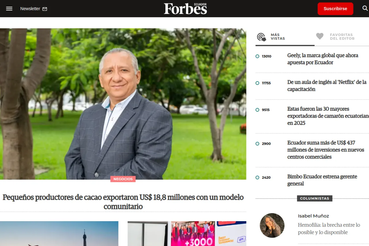 forbes.com.ec web sitesi ekran görüntüsü - Teknoloji - DA 60