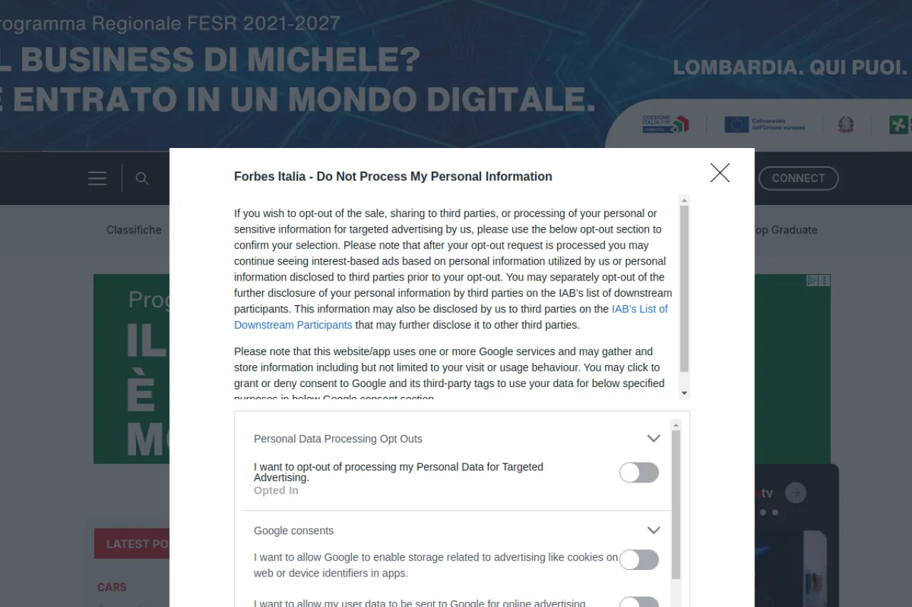 forbes.it web sitesi ekran görüntüsü - Teknoloji - DA 76