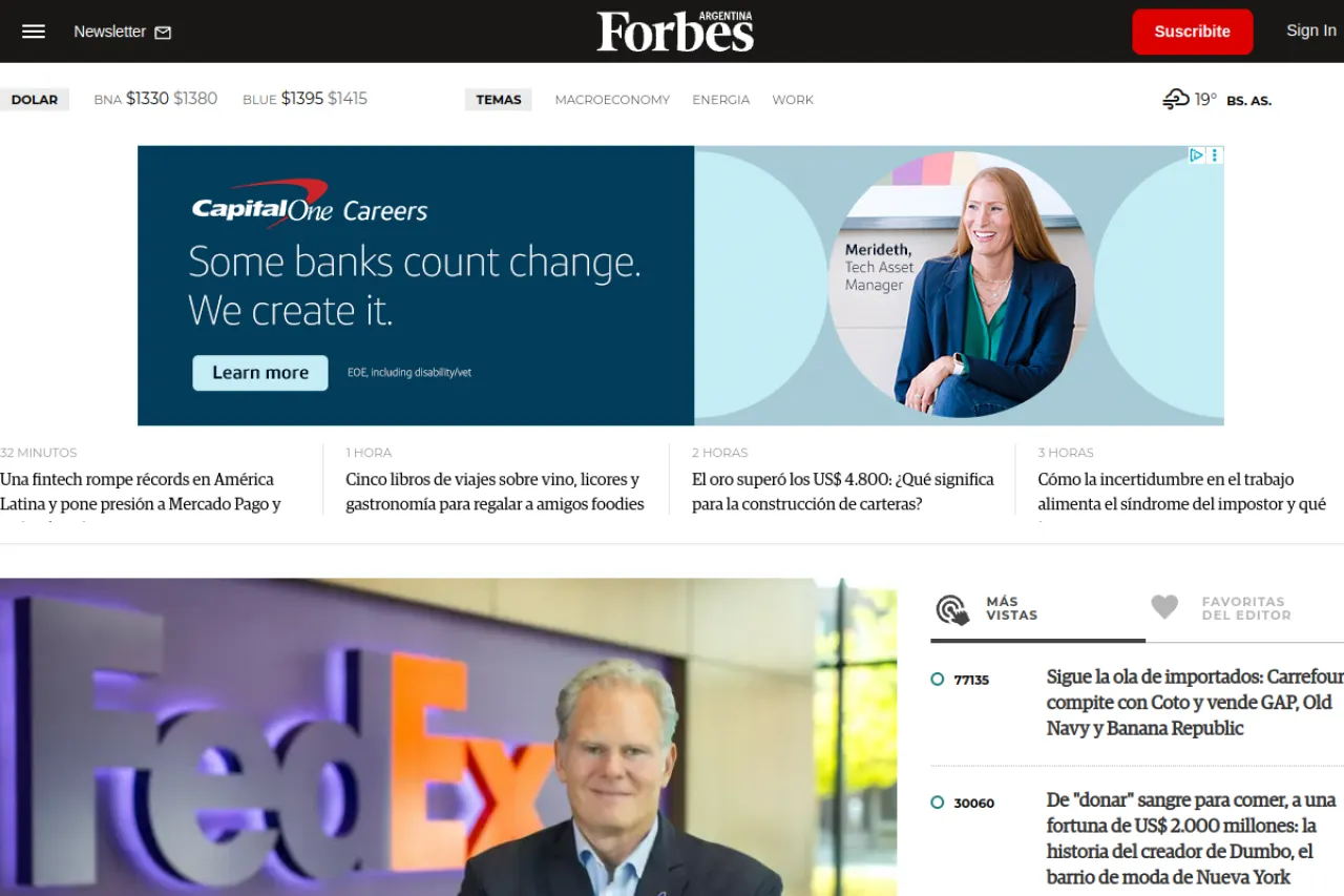 forbesargentina.com web sitesi ekran görüntüsü - Teknoloji - DA 75