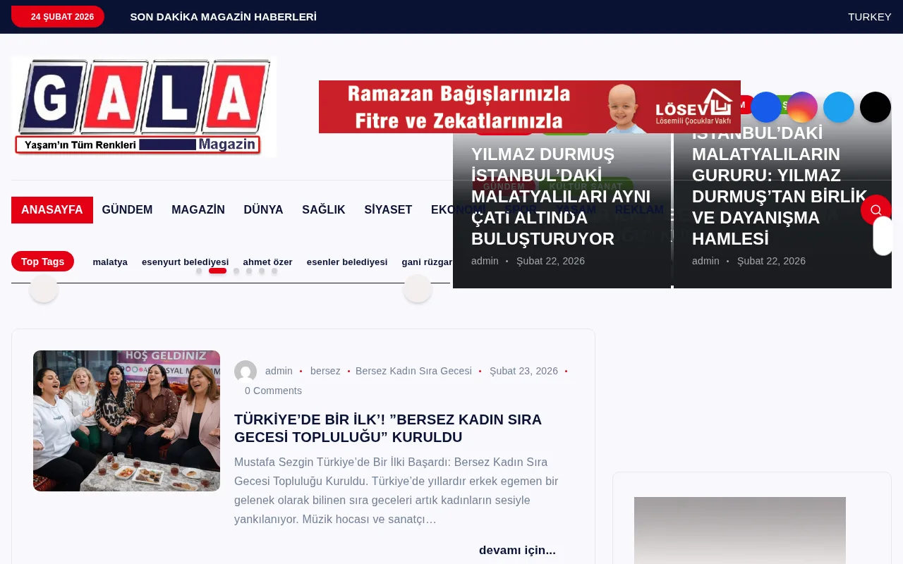 www.galamagazin.com.tr web sitesi ekran görüntüsü - DA 10