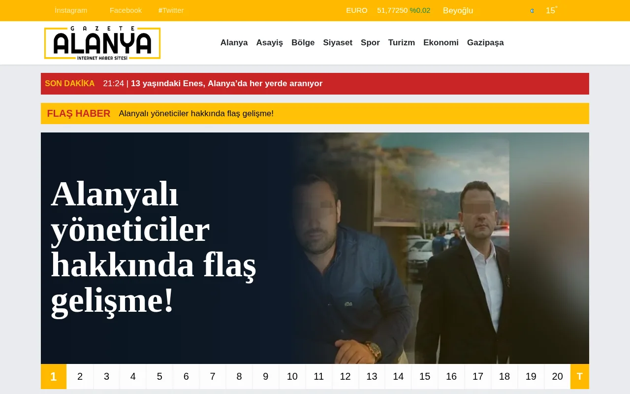 gazetealanya.com web sitesi ekran görüntüsü - Haber - DA 21