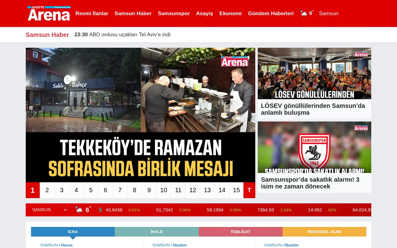 gazetearena.com web sitesi ekran görüntüsü - Haber - DA 26