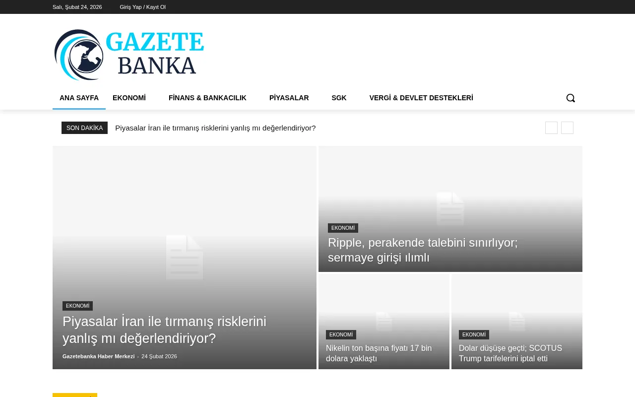 gazetebanka.com web sitesi ekran görüntüsü - Haber