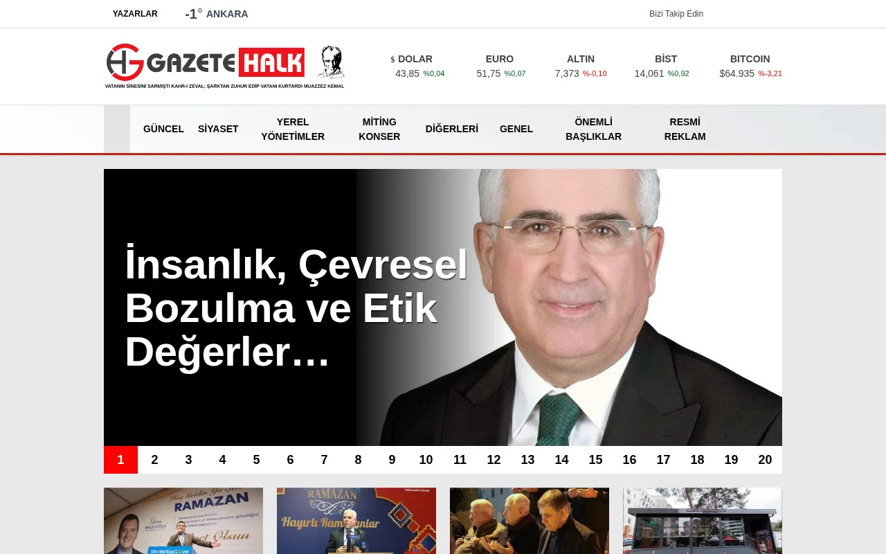 gazetehalk.net web sitesi ekran görüntüsü - Haber