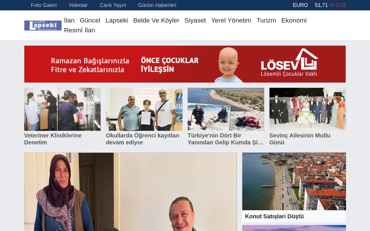 gazetelapseki.com web sitesi ekran görüntüsü - Haber