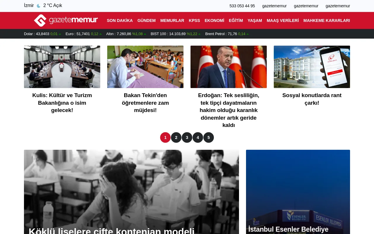 gazetememur.com web sitesi ekran görüntüsü - Haber
