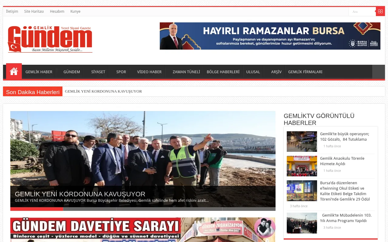 gemlikgundemgazetesi.com web sitesi ekran görüntüsü - Haber - DA 29