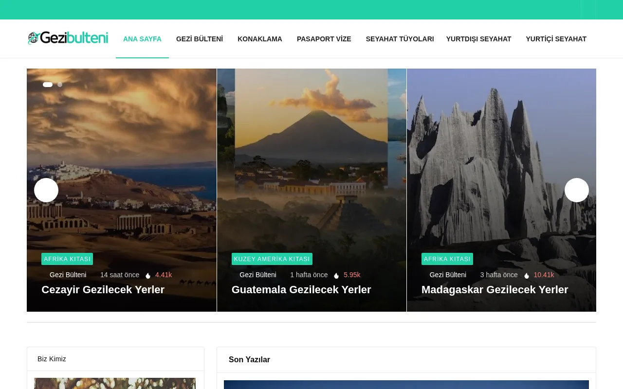 gezibulteni.com web sitesi ekran görüntüsü - Seyahat