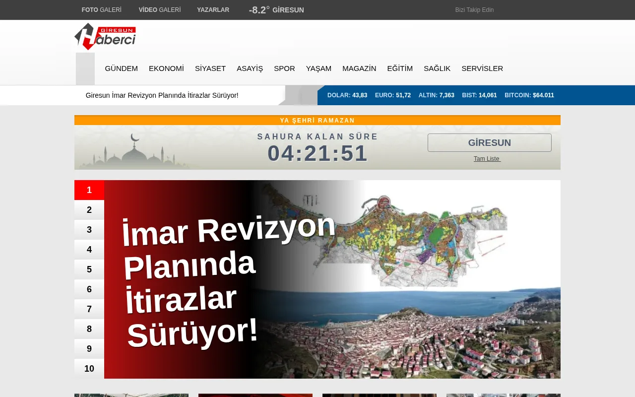 giresunhaberci.com web sitesi ekran görüntüsü - Haber - DA 28