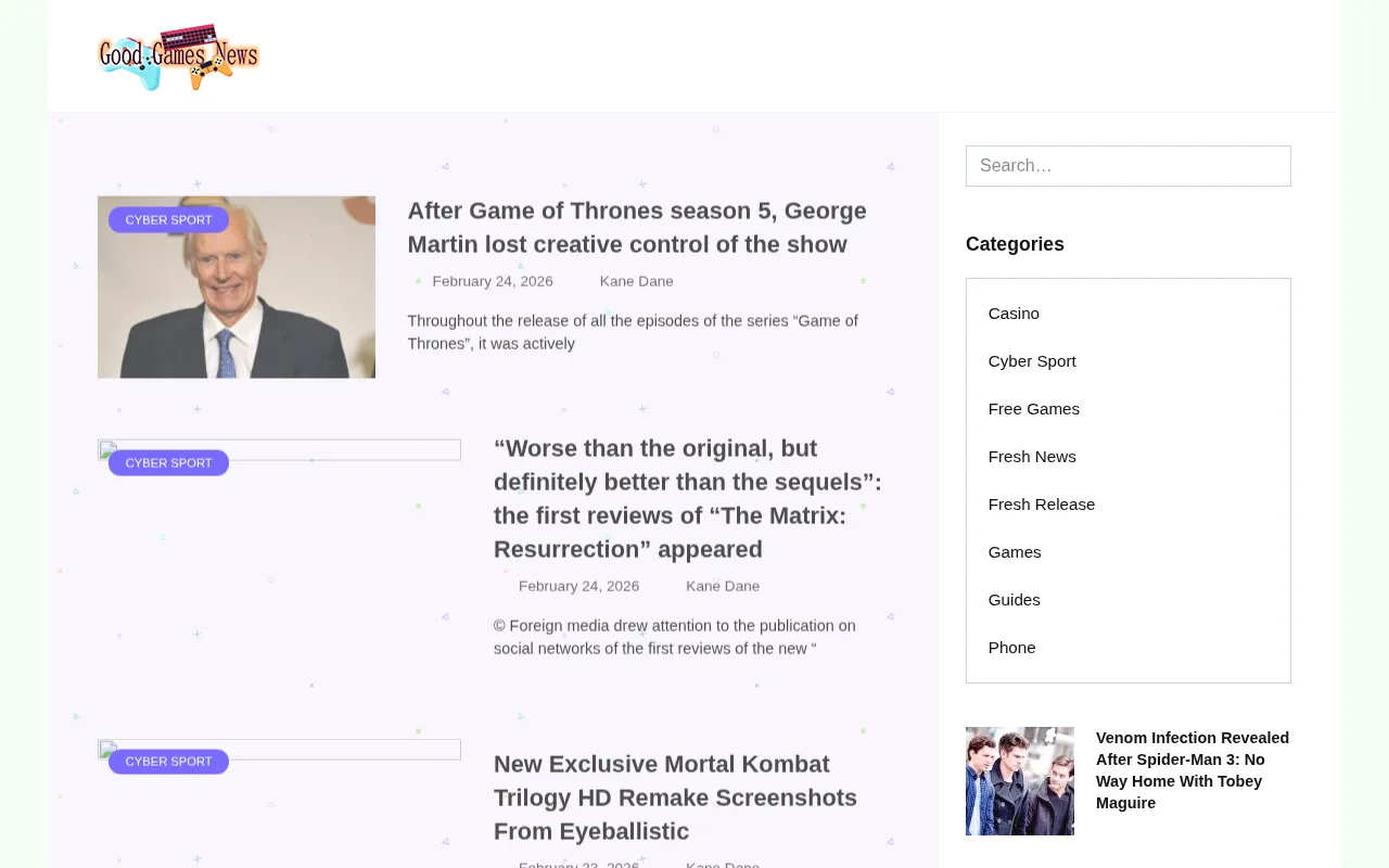 goodgamesnews.com web sitesi ekran görüntüsü - Haber