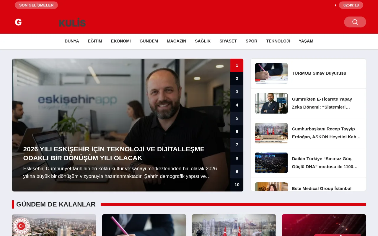 gundemkulis.com web sitesi ekran görüntüsü - DA 28
