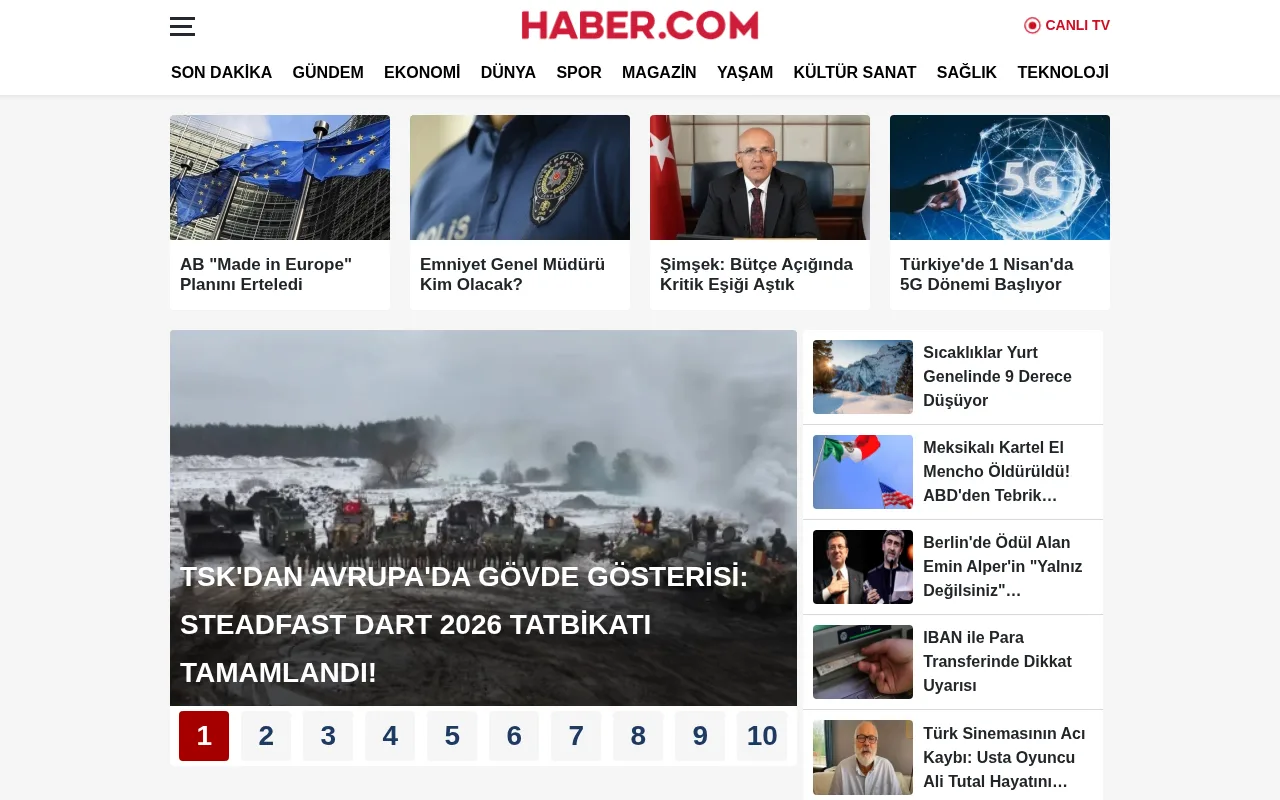 haber.com web sitesi ekran görüntüsü - Haber - DA 34
