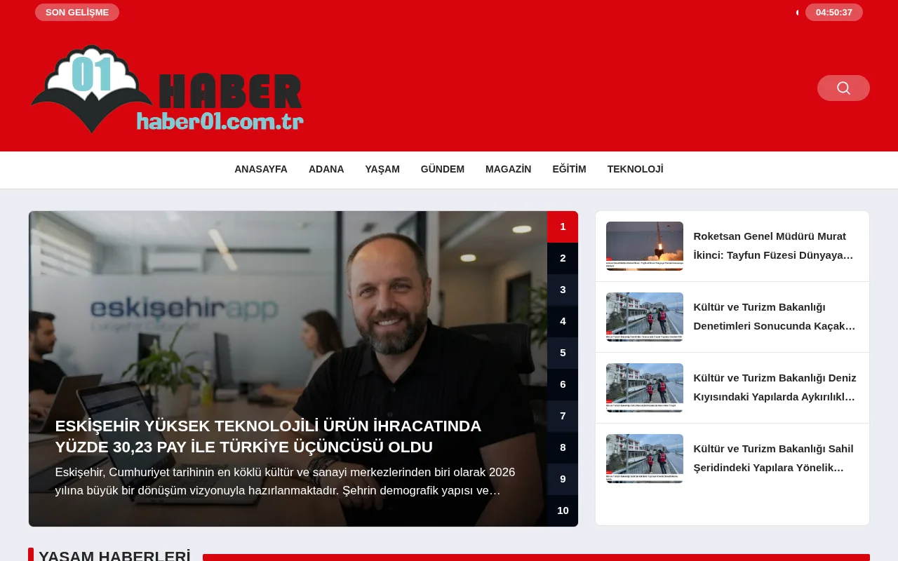 haber01.com.tr web sitesi ekran görüntüsü - Haber - DA 28