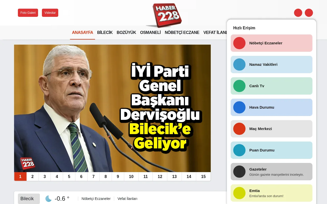 haber228.com web sitesi ekran görüntüsü - Haber - DA 23