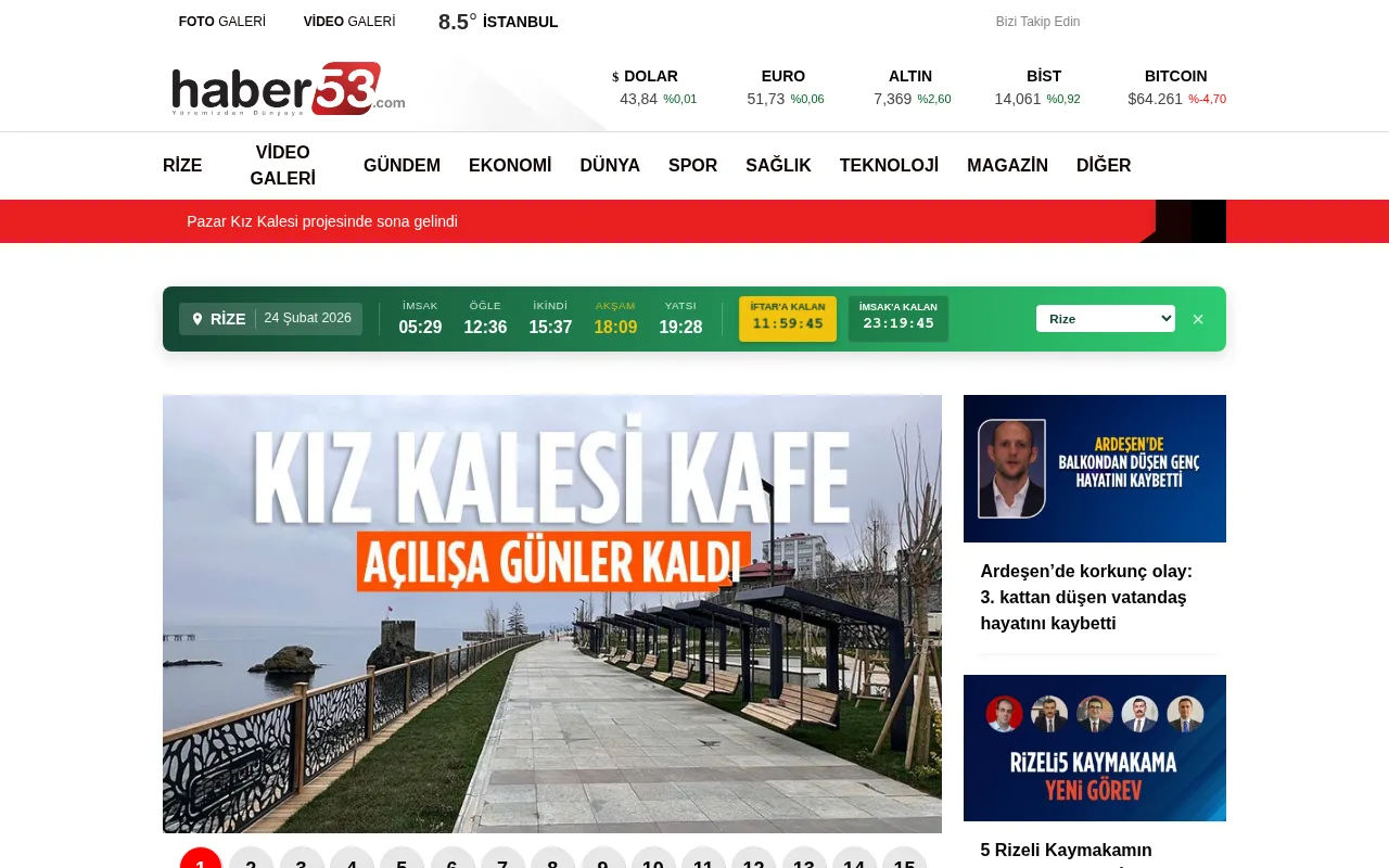 haber53.com web sitesi ekran görüntüsü - Haber