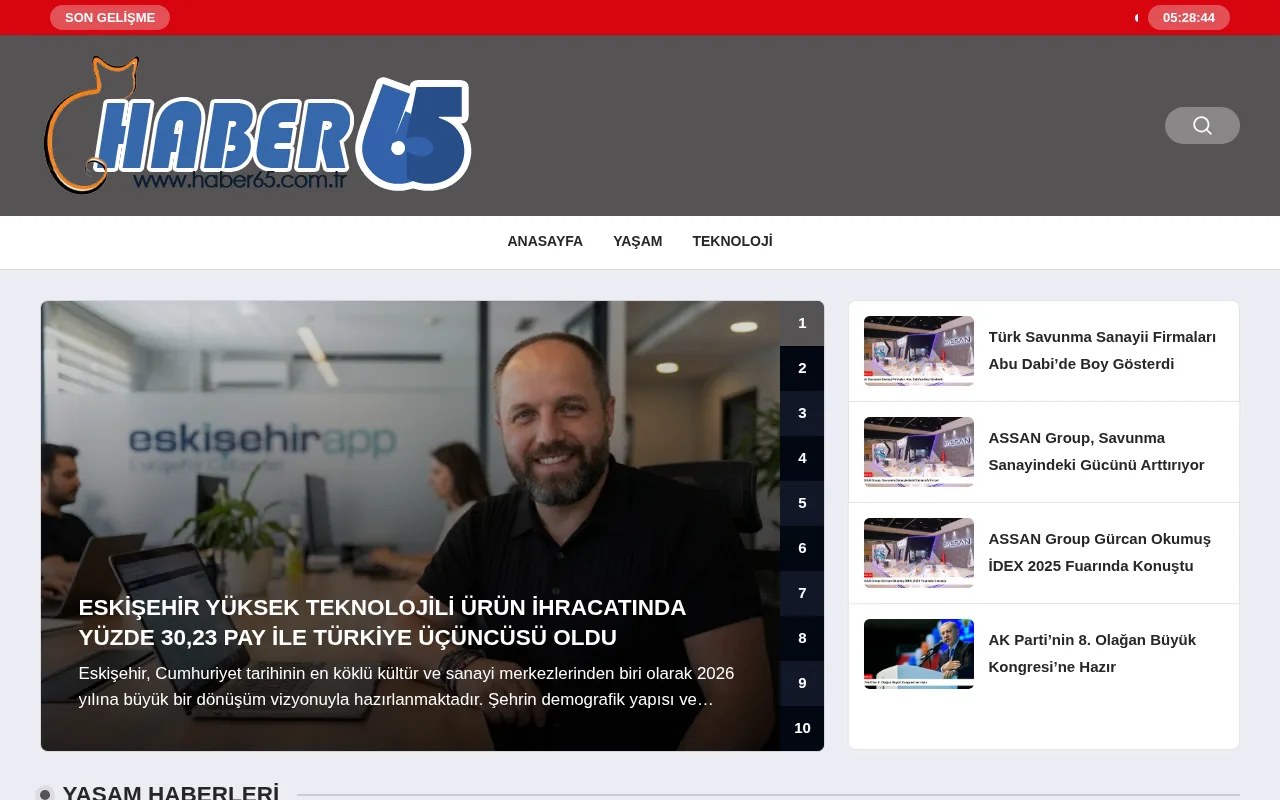 haber65.com.tr web sitesi ekran görüntüsü - Haber - DA 31