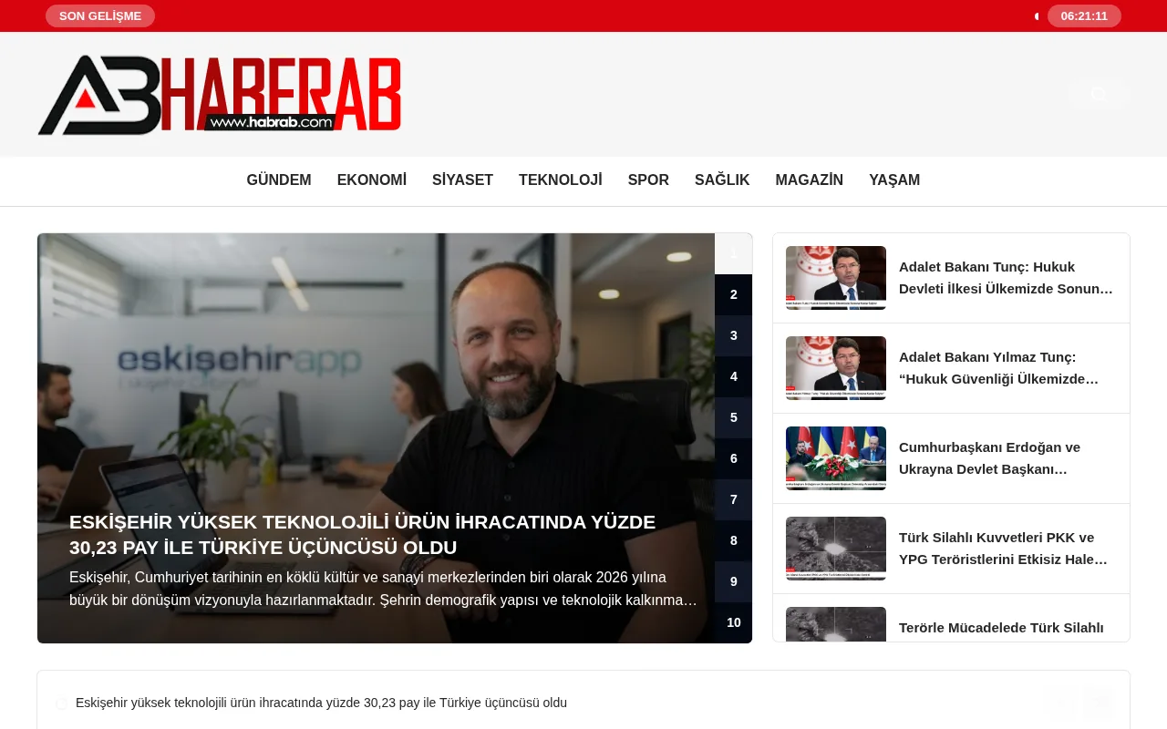 haberab.com web sitesi ekran görüntüsü - Haber - DA 25