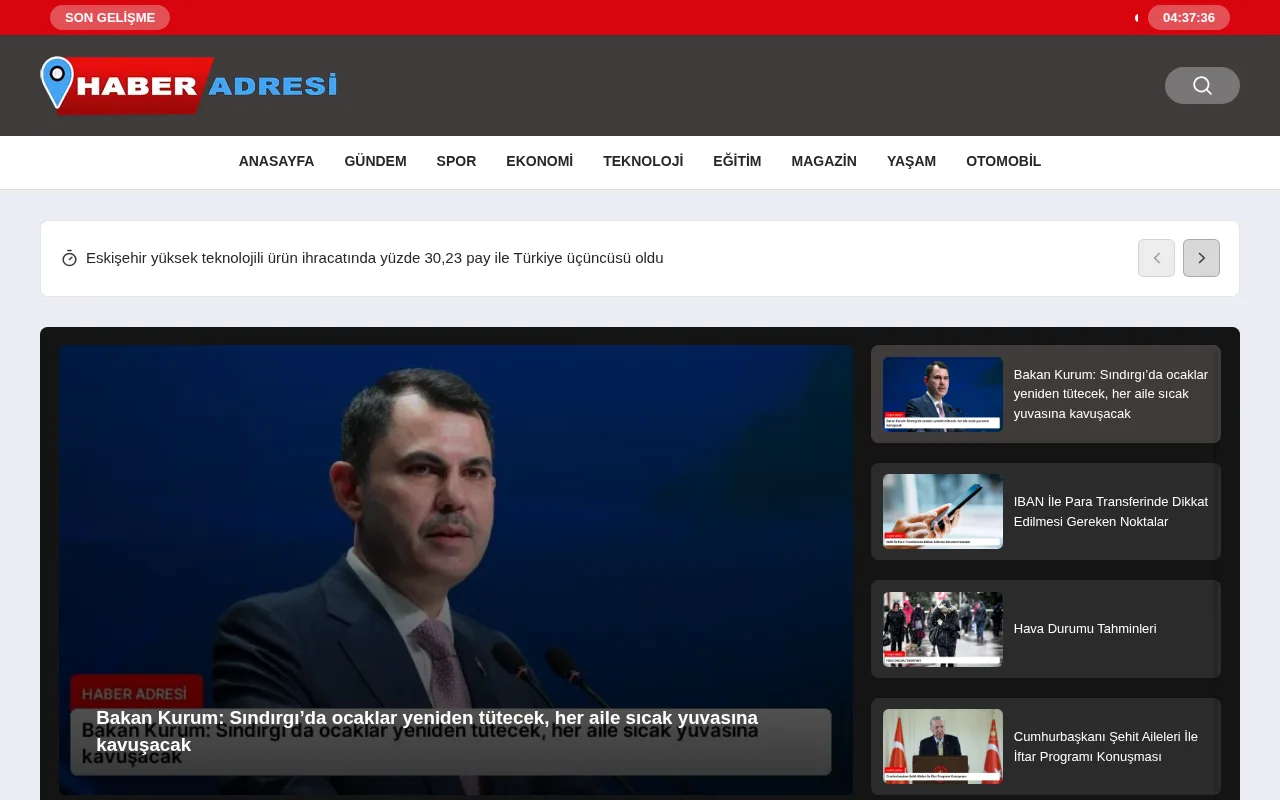 haberadresi.com web sitesi ekran görüntüsü - Haber - DA 32