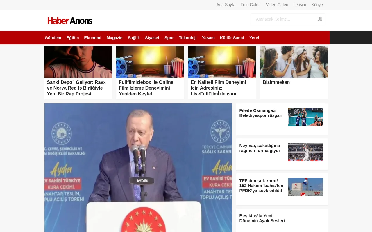 haberanons.com web sitesi ekran görüntüsü - Haber - DA 33