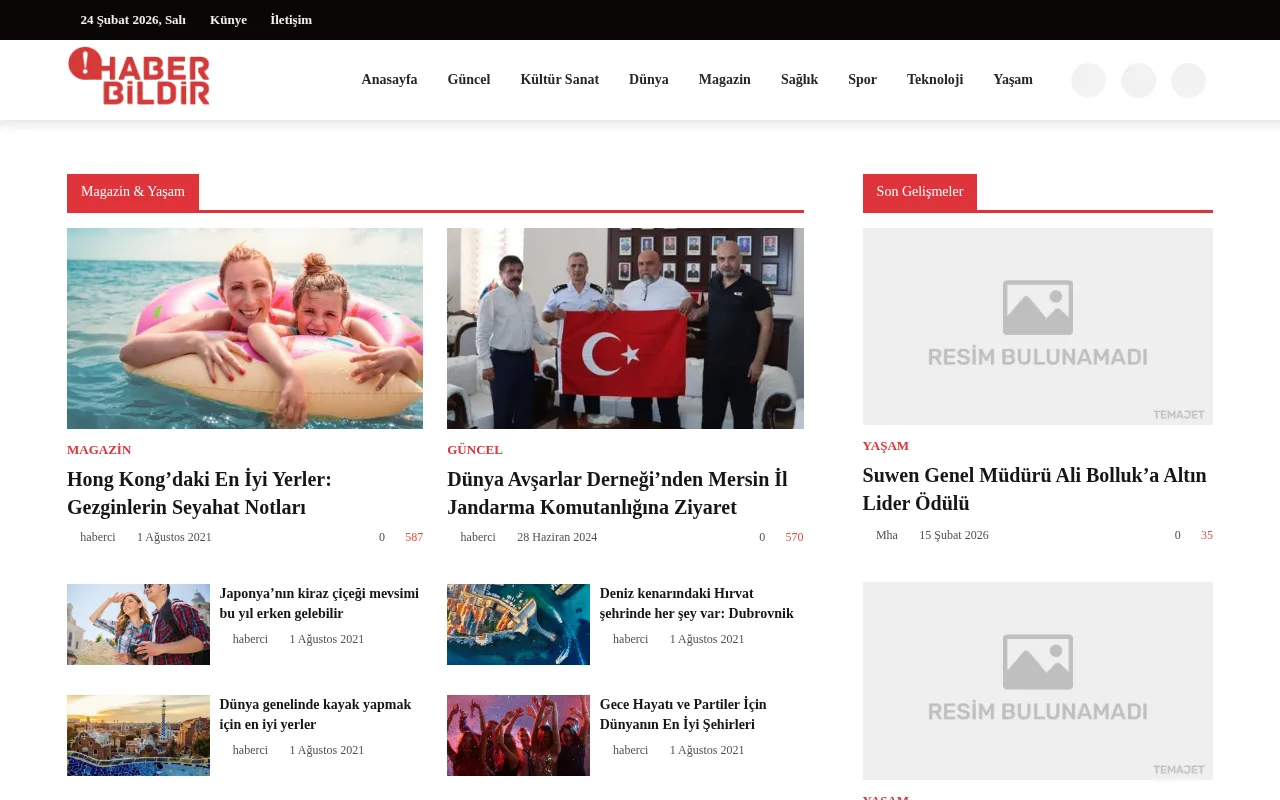 haberbildir.com web sitesi ekran görüntüsü - Haber - DA 22