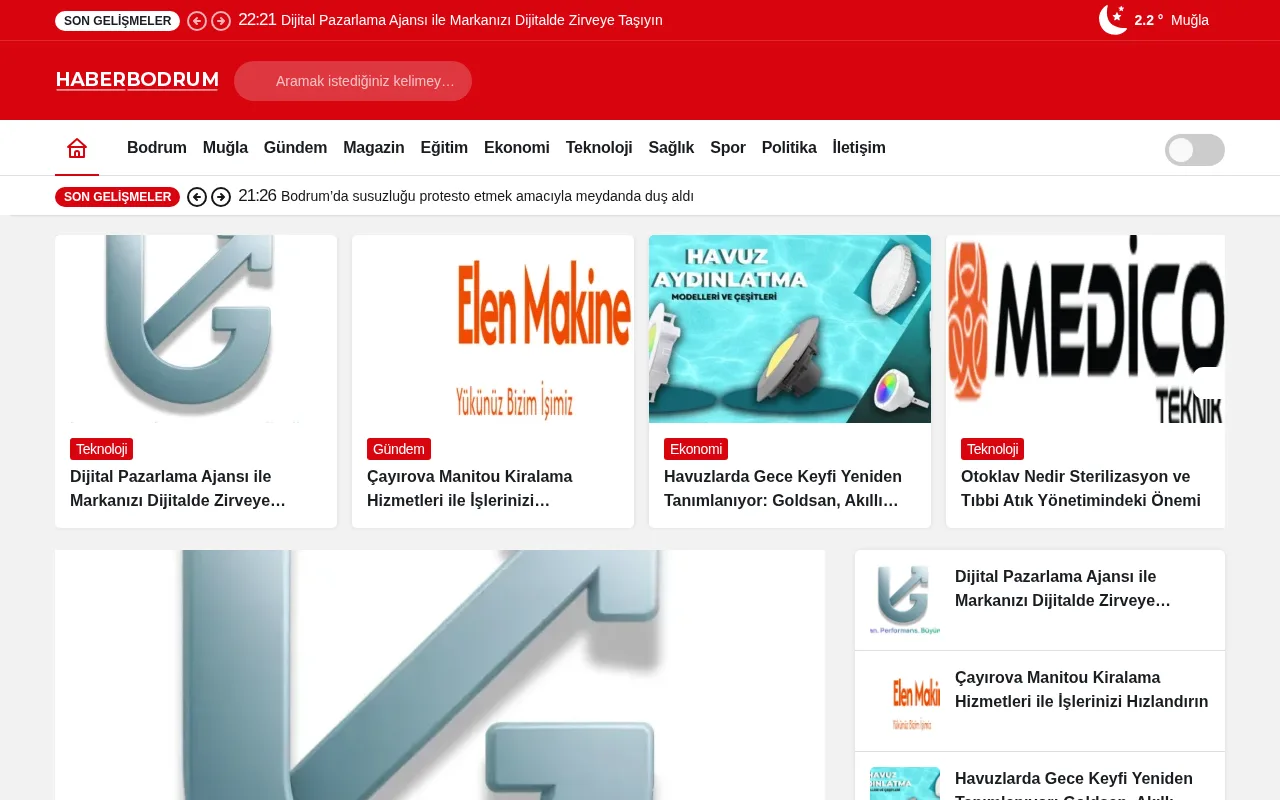 haberbodrum.com.tr web sitesi ekran görüntüsü - Haber