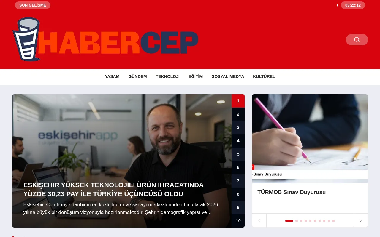 habercep.com web sitesi ekran görüntüsü - Haber - DA 28