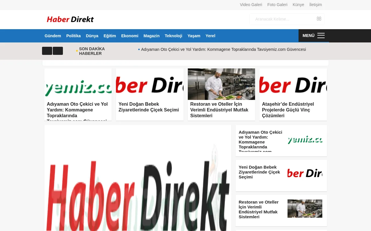 haberdirekt.com web sitesi ekran görüntüsü - Haber - DA 30