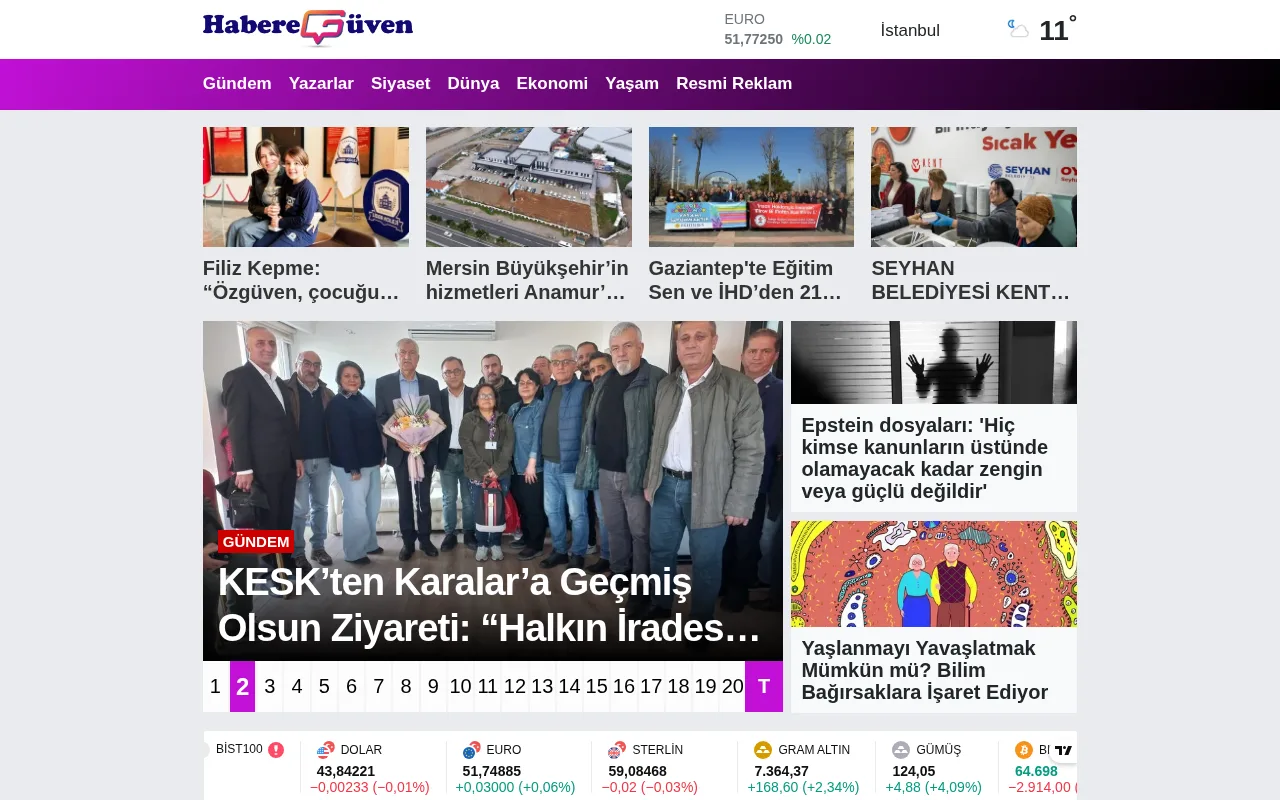 Habere Güven web sitesi ekran görüntüsü - Haber - DA 22