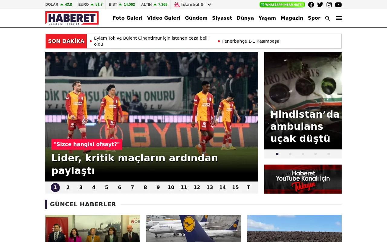 haberet.com web sitesi ekran görüntüsü - Haber - DA 61