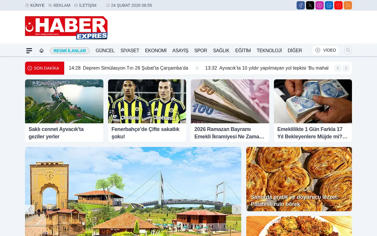 haberexpres.com.tr web sitesi ekran görüntüsü - Haber