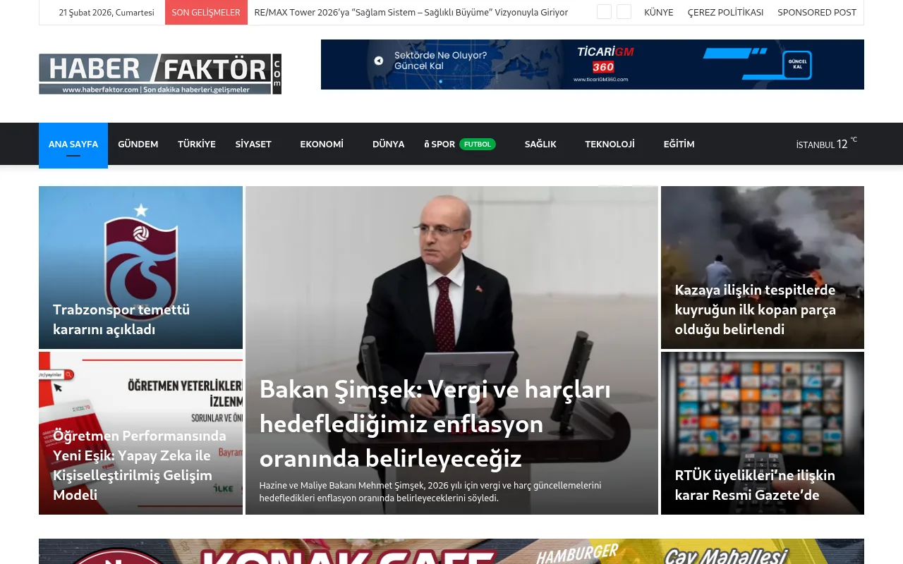 haberfaktor.com web sitesi ekran görüntüsü - Haber