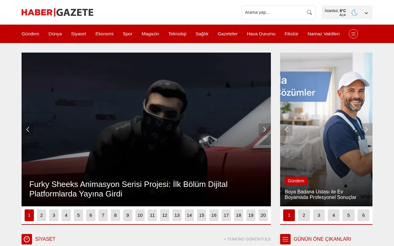 habergazete.net web sitesi ekran görüntüsü - Haber - DA 28
