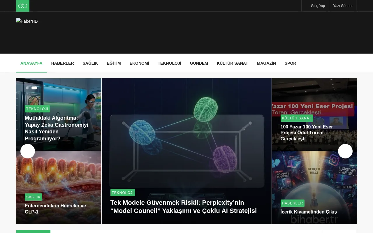 haberhd.com.tr web sitesi ekran görüntüsü - Haber