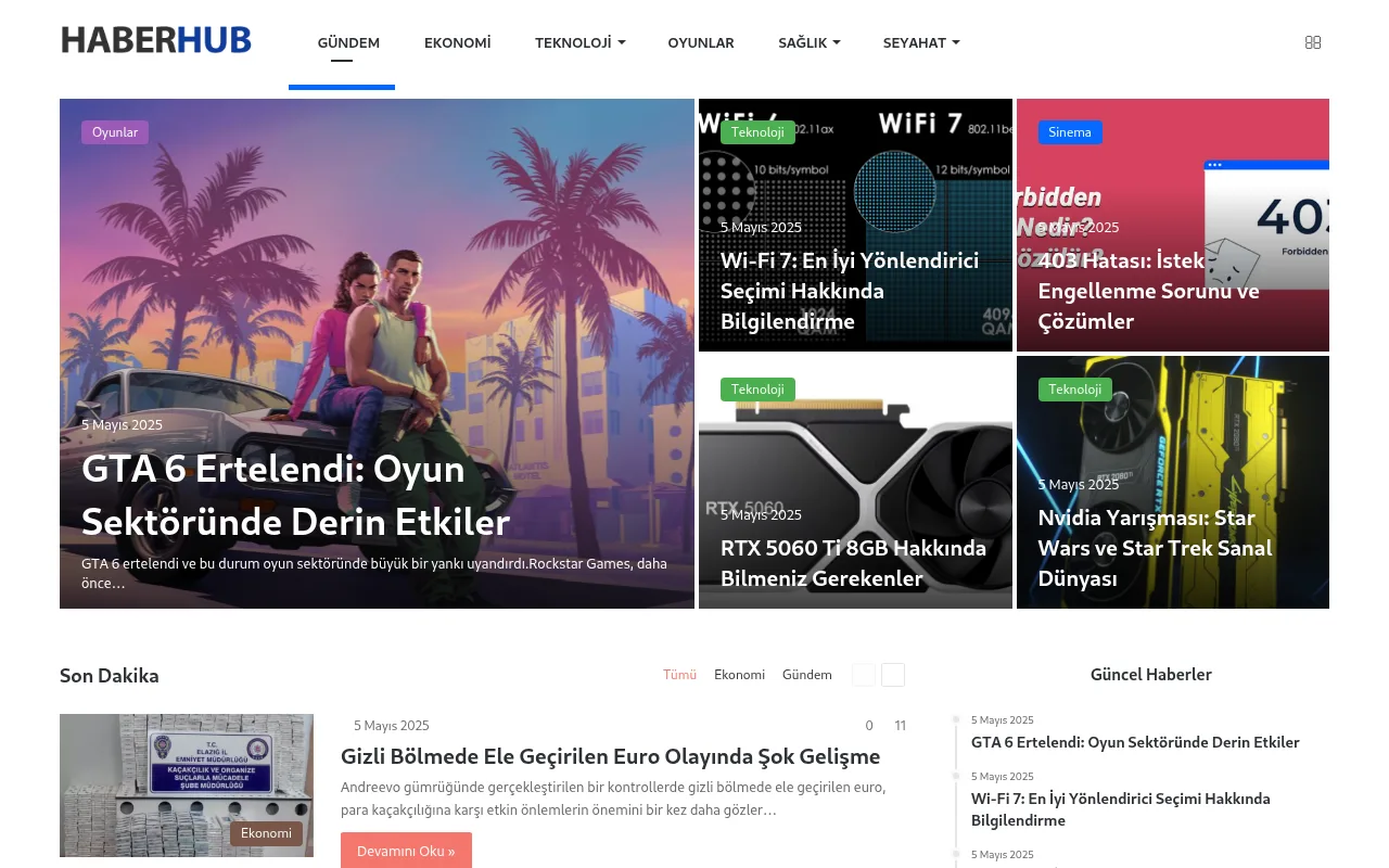 haberhub.com web sitesi ekran görüntüsü - Haber - DA 3