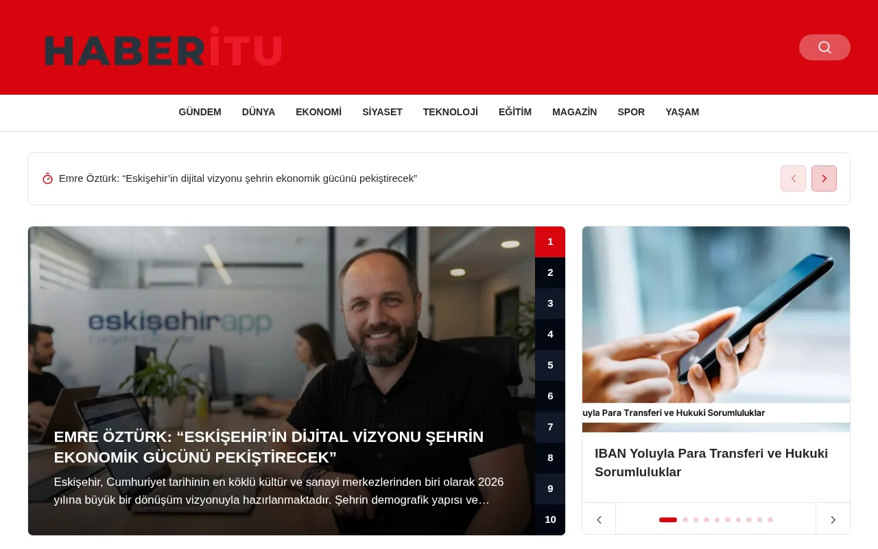 haberitu.com web sitesi ekran görüntüsü - Haber - DA 34