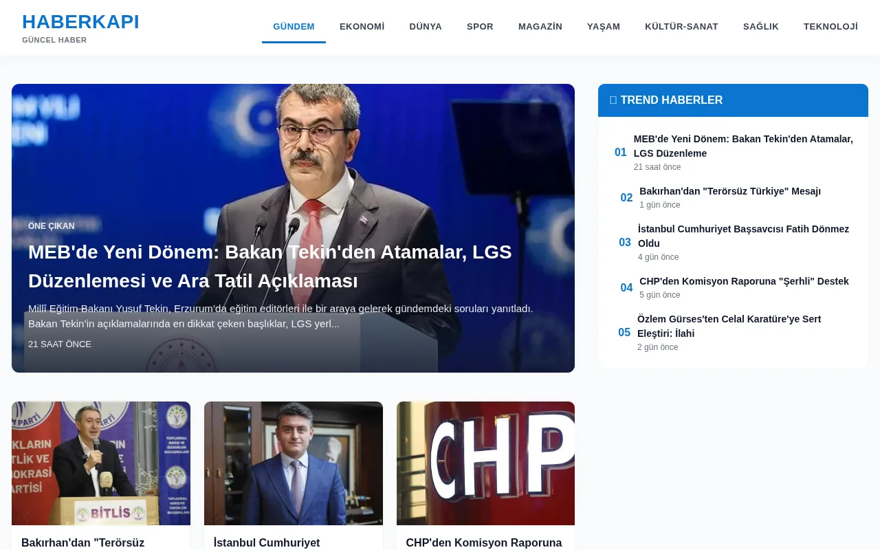 haberkapi.com.tr web sitesi ekran görüntüsü - Haber - DA 20