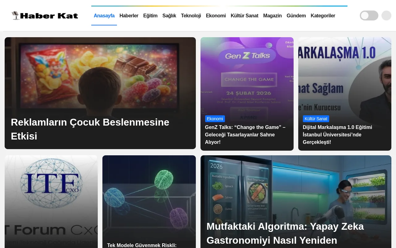 haberkat.com web sitesi ekran görüntüsü - Haber