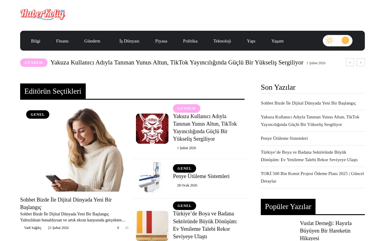 haberkolig.com web sitesi ekran görüntüsü - Haber - DA 18