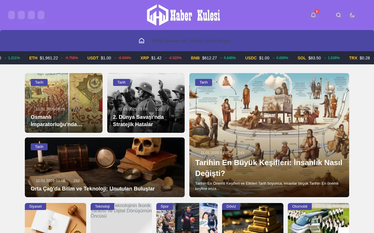 haberkulesi.com.tr web sitesi ekran görüntüsü - Haber - DA 15