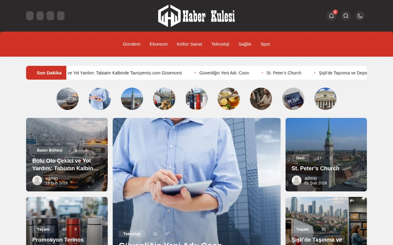 haberkulesi.com web sitesi ekran görüntüsü - Haber - DA 22