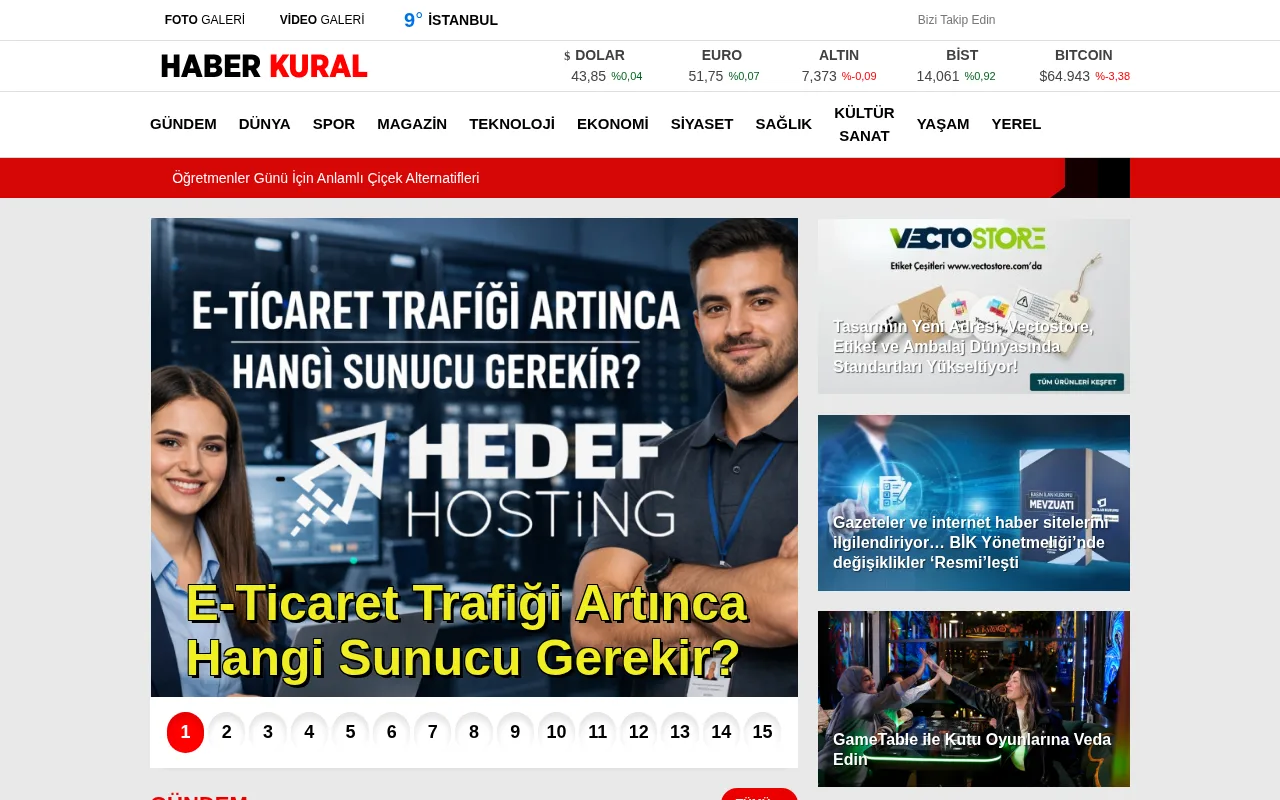 haberkural.com web sitesi ekran görüntüsü - Haber - DA 28