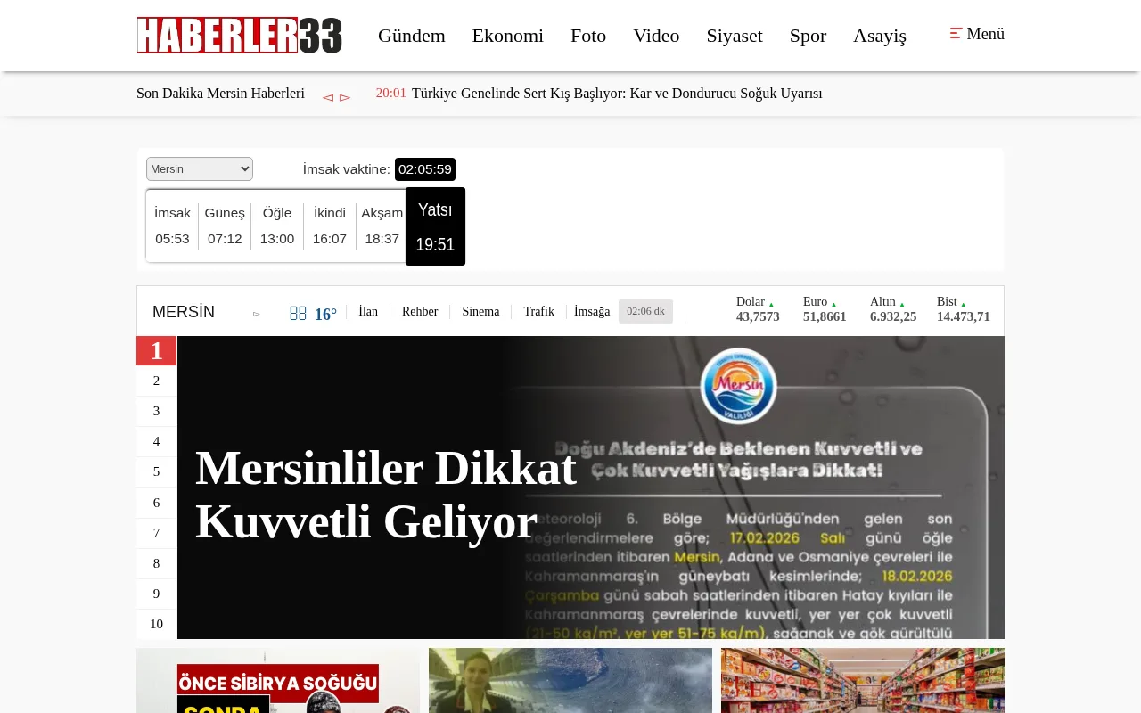 haberler33.com web sitesi ekran görüntüsü - Haber - DA 15