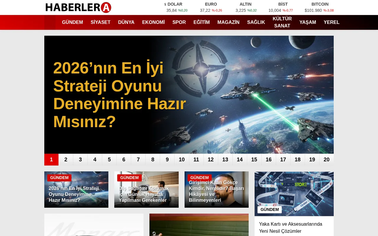 haberlera.com web sitesi ekran görüntüsü - Haber - DA 28