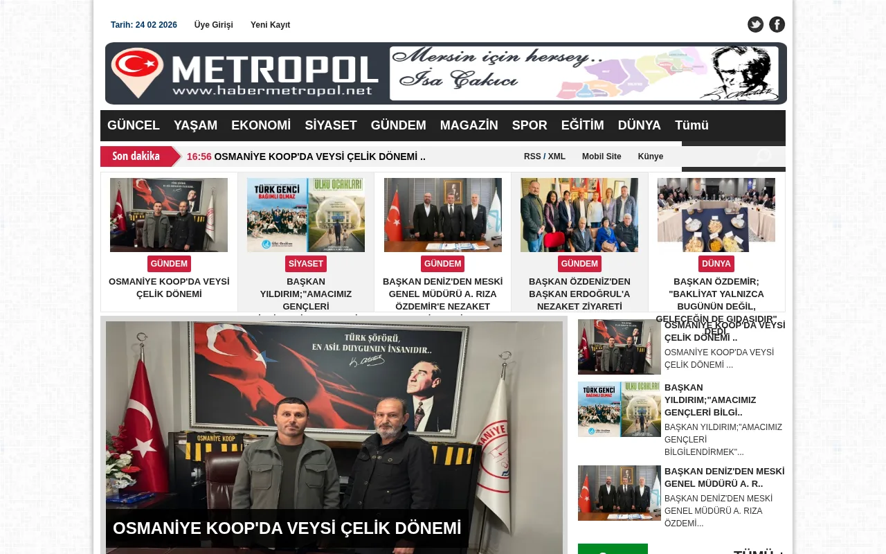 habermetropol.net web sitesi ekran görüntüsü - Haber - DA 28