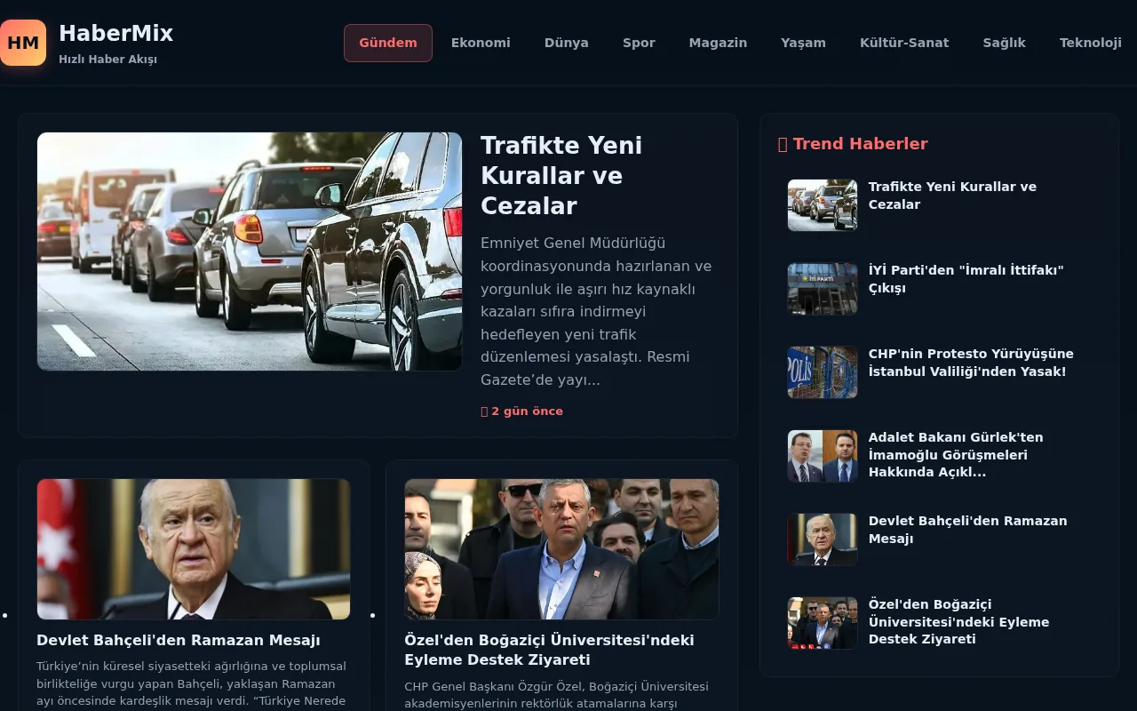 habermix.com.tr web sitesi ekran görüntüsü - Haber - DA 31